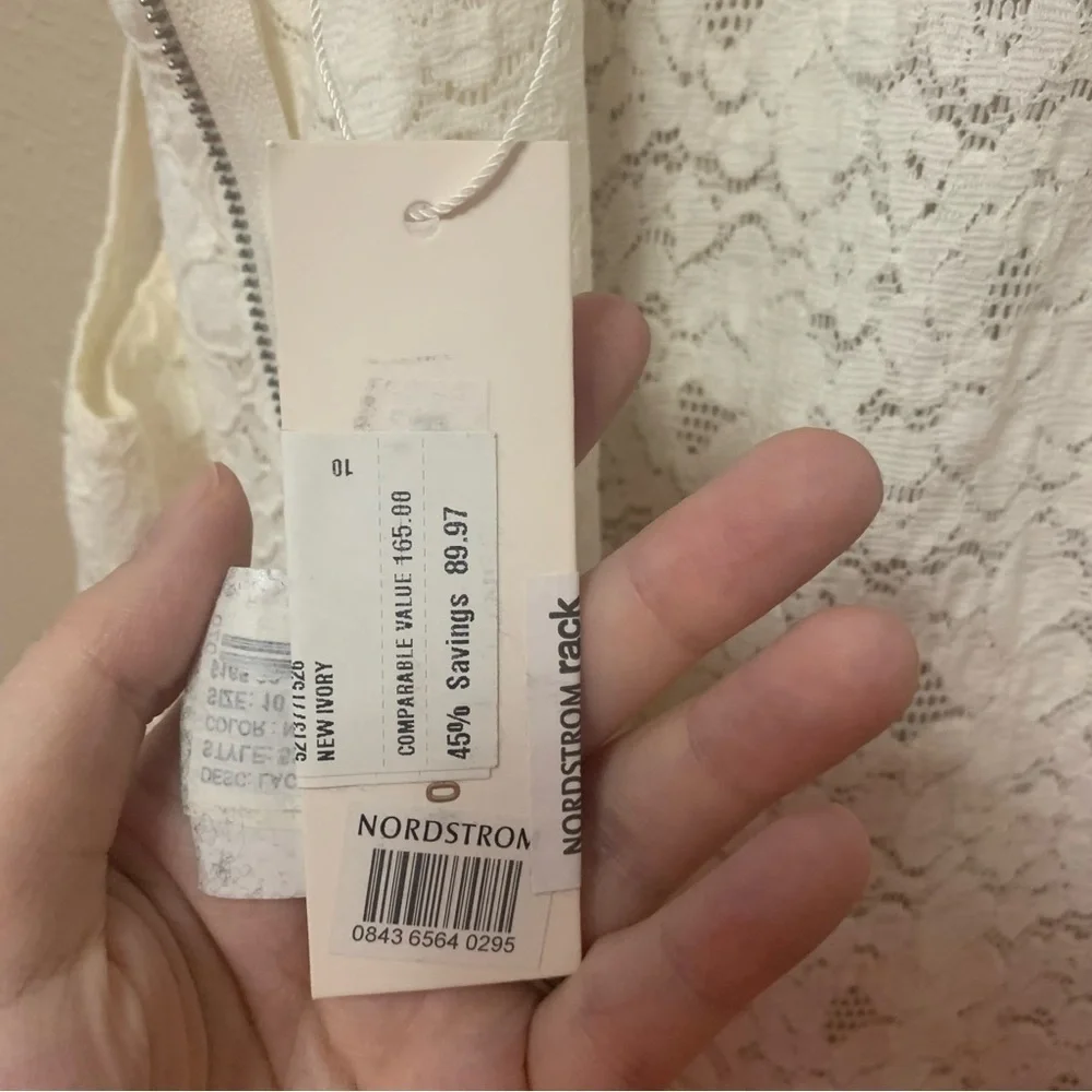 Rebecca Taylor Lace Dart Tank Top White Ivory Cream Size 10 NWT New - Picture 14 of 16